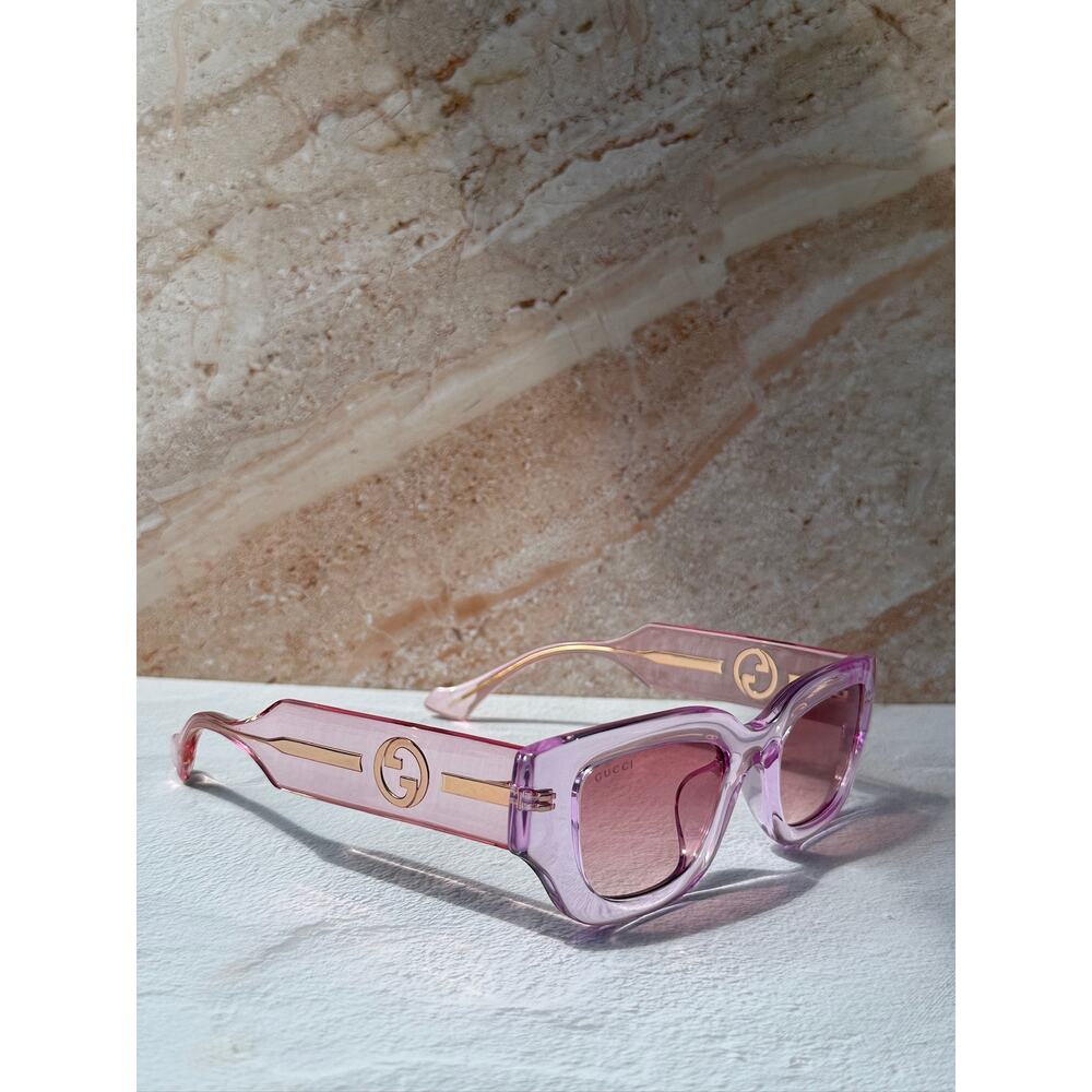 NEW Gucci GG1558SK Transparent Pink Sunglasses - Picture 6 of 12